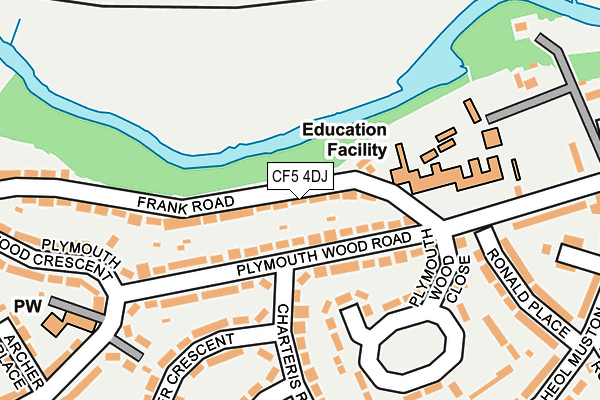 CF5 4DJ map - OS OpenMap – Local (Ordnance Survey)