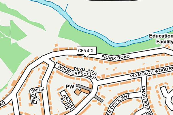 CF5 4DL map - OS OpenMap – Local (Ordnance Survey)