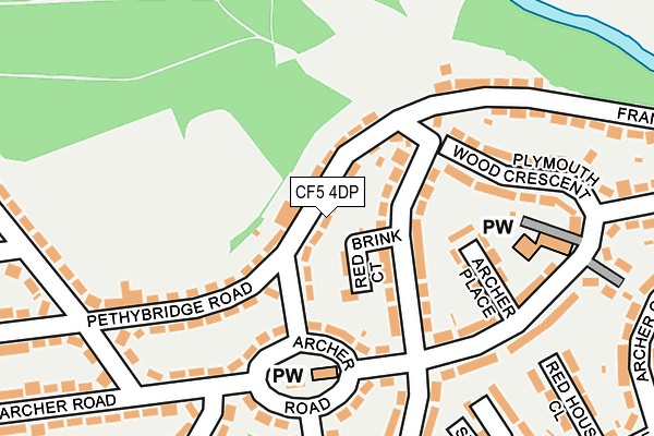 CF5 4DP map - OS OpenMap – Local (Ordnance Survey)