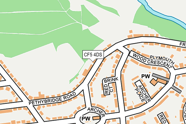 CF5 4DS map - OS OpenMap – Local (Ordnance Survey)