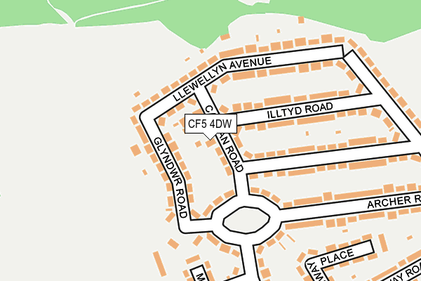 CF5 4DW map - OS OpenMap – Local (Ordnance Survey)