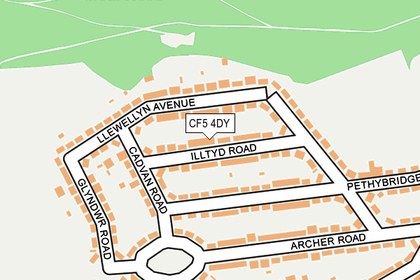 CF5 4DY map - OS OpenMap – Local (Ordnance Survey)