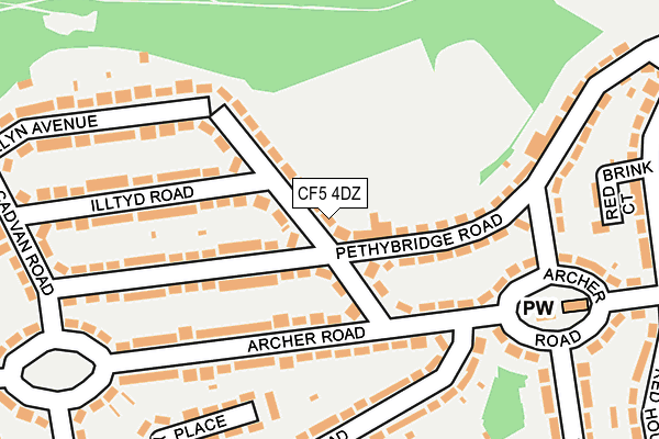 CF5 4DZ map - OS OpenMap – Local (Ordnance Survey)