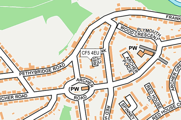 CF5 4EU map - OS OpenMap – Local (Ordnance Survey)