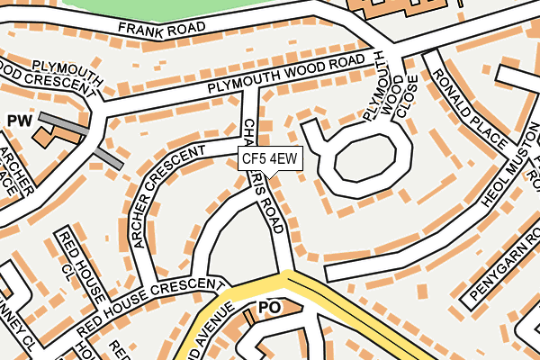 CF5 4EW map - OS OpenMap – Local (Ordnance Survey)