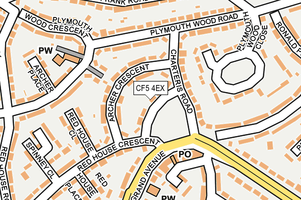 CF5 4EX map - OS OpenMap – Local (Ordnance Survey)