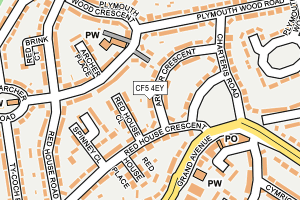 CF5 4EY map - OS OpenMap – Local (Ordnance Survey)