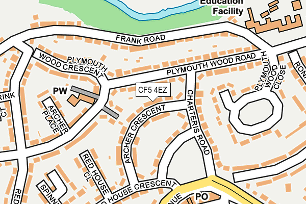 CF5 4EZ map - OS OpenMap – Local (Ordnance Survey)