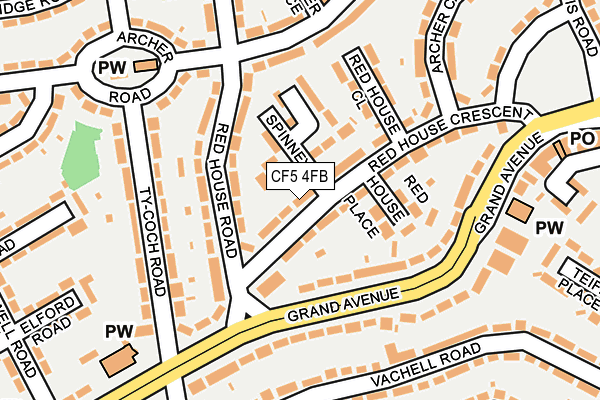 CF5 4FB map - OS OpenMap – Local (Ordnance Survey)