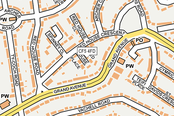 CF5 4FD map - OS OpenMap – Local (Ordnance Survey)