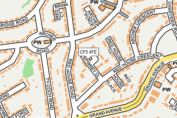 CF5 4FE map - OS OpenMap – Local (Ordnance Survey)