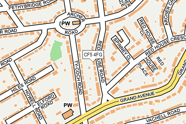 CF5 4FG map - OS OpenMap – Local (Ordnance Survey)