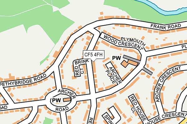 CF5 4FH map - OS OpenMap – Local (Ordnance Survey)