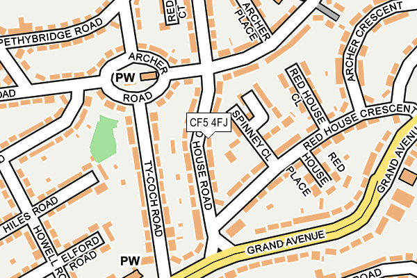 CF5 4FJ map - OS OpenMap – Local (Ordnance Survey)