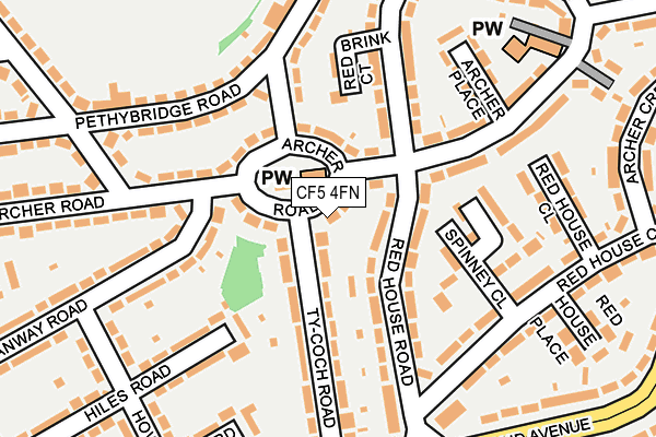 CF5 4FN map - OS OpenMap – Local (Ordnance Survey)