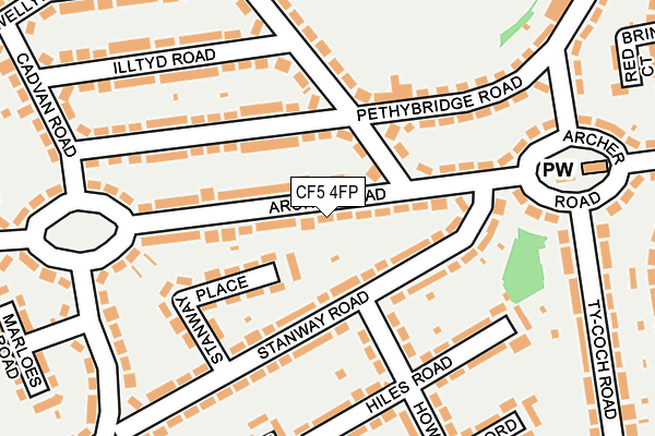 CF5 4FP map - OS OpenMap – Local (Ordnance Survey)