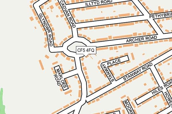 CF5 4FQ map - OS OpenMap – Local (Ordnance Survey)