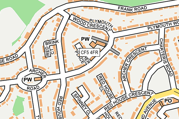 CF5 4FR map - OS OpenMap – Local (Ordnance Survey)