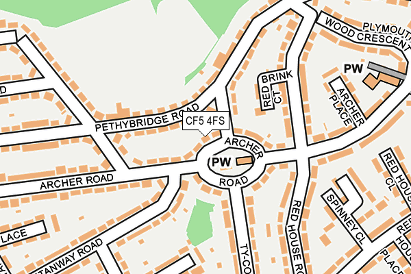 CF5 4FS map - OS OpenMap – Local (Ordnance Survey)