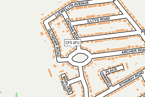 CF5 4FU map - OS OpenMap – Local (Ordnance Survey)