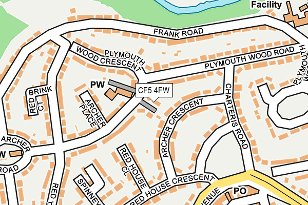 CF5 4FW map - OS OpenMap – Local (Ordnance Survey)