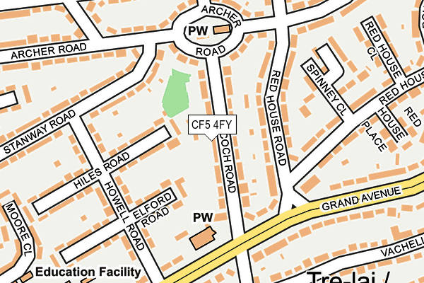 CF5 4FY map - OS OpenMap – Local (Ordnance Survey)