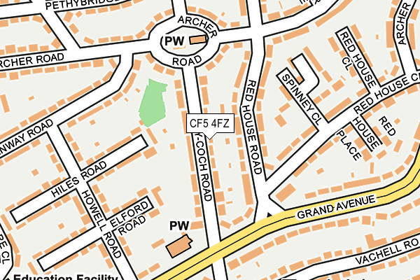 CF5 4FZ map - OS OpenMap – Local (Ordnance Survey)