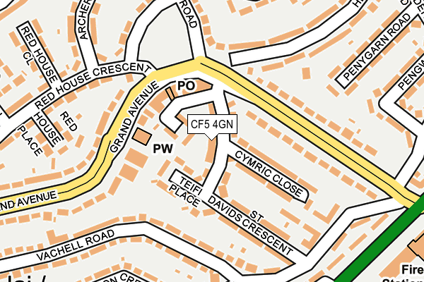 CF5 4GN map - OS OpenMap – Local (Ordnance Survey)