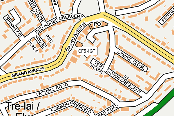 CF5 4GT map - OS OpenMap – Local (Ordnance Survey)