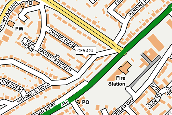 CF5 4GU map - OS OpenMap – Local (Ordnance Survey)