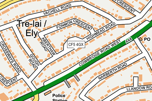 CF5 4GX map - OS OpenMap – Local (Ordnance Survey)