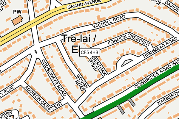 CF5 4HB map - OS OpenMap – Local (Ordnance Survey)