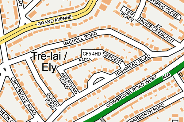 CF5 4HD map - OS OpenMap – Local (Ordnance Survey)