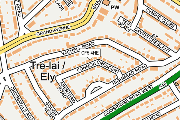 CF5 4HE map - OS OpenMap – Local (Ordnance Survey)