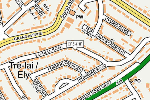 CF5 4HF map - OS OpenMap – Local (Ordnance Survey)