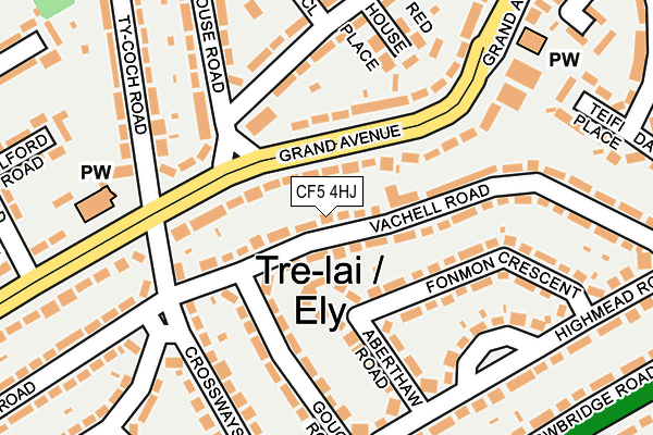 CF5 4HJ map - OS OpenMap – Local (Ordnance Survey)