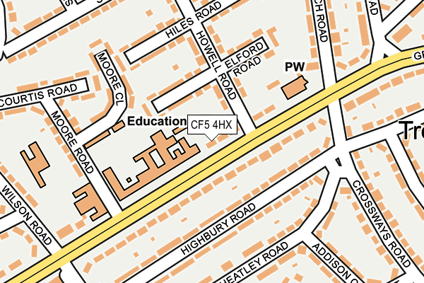CF5 4HX map - OS OpenMap – Local (Ordnance Survey)