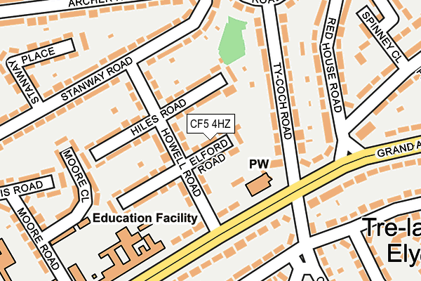 CF5 4HZ map - OS OpenMap – Local (Ordnance Survey)