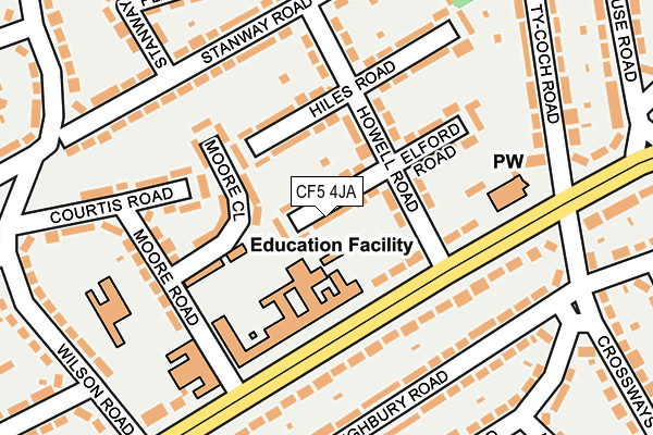 CF5 4JA map - OS OpenMap – Local (Ordnance Survey)