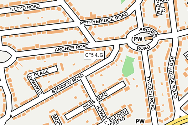 CF5 4JG map - OS OpenMap – Local (Ordnance Survey)