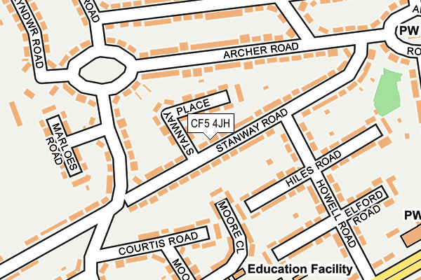 CF5 4JH map - OS OpenMap – Local (Ordnance Survey)