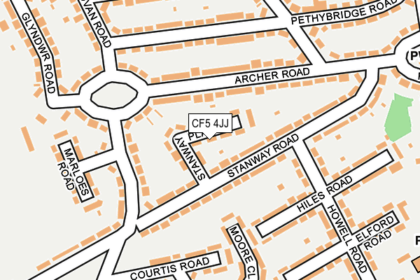 CF5 4JJ map - OS OpenMap – Local (Ordnance Survey)