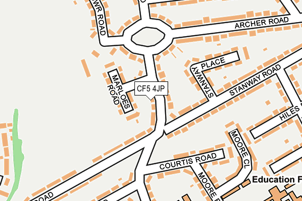 CF5 4JP map - OS OpenMap – Local (Ordnance Survey)