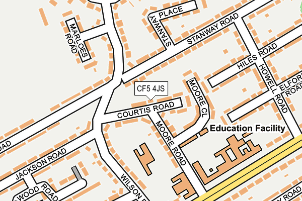 CF5 4JS map - OS OpenMap – Local (Ordnance Survey)