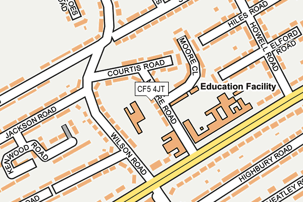 CF5 4JT map - OS OpenMap – Local (Ordnance Survey)