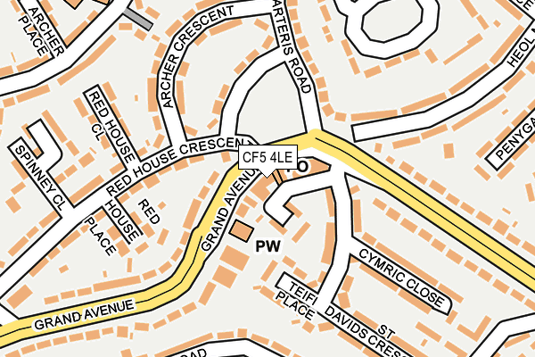 CF5 4LE map - OS OpenMap – Local (Ordnance Survey)