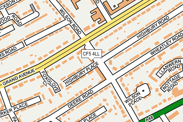 CF5 4LL map - OS OpenMap – Local (Ordnance Survey)