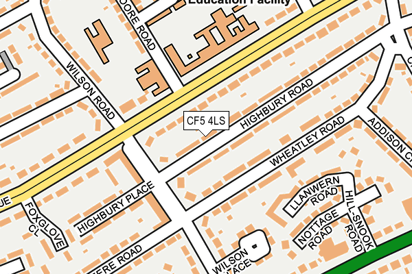 CF5 4LS map - OS OpenMap – Local (Ordnance Survey)