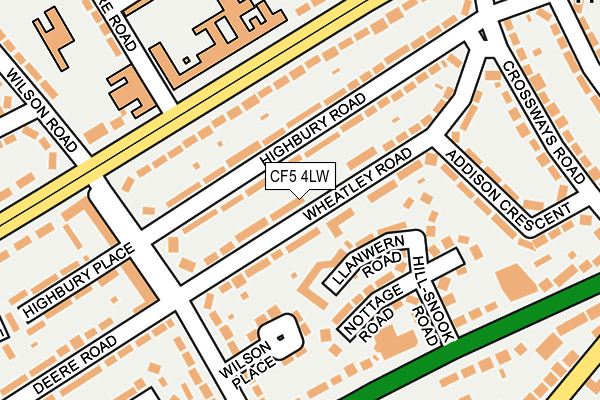 CF5 4LW map - OS OpenMap – Local (Ordnance Survey)