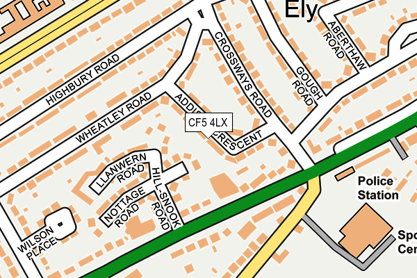 CF5 4LX map - OS OpenMap – Local (Ordnance Survey)